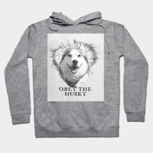 Funny Husky Dog Design - Obey The Husky Hoodie